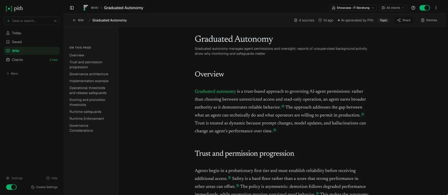 Wiki page with numbered citations